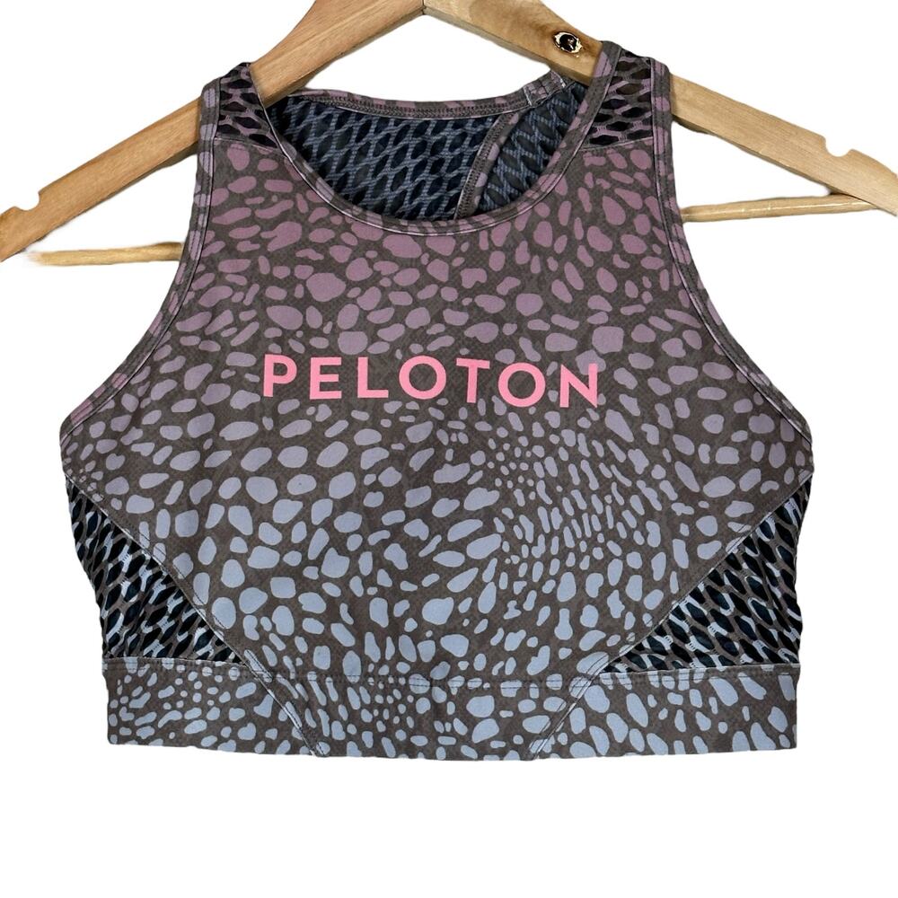 Peloton Wear It To Heart Sports Bra Womens M Animal Print Crop Activewear